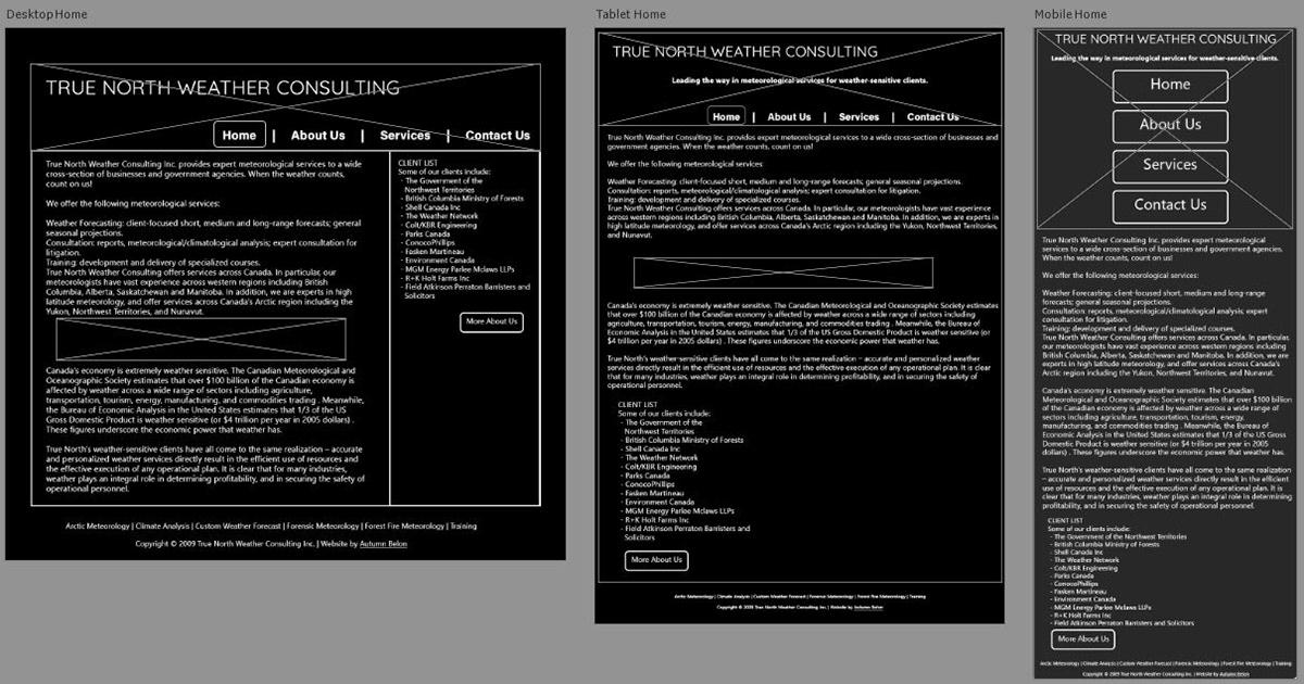 Home Page Wireframe
